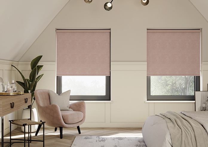 Flori Faux Suede (Blackout), Tickled Pink - Roller Blind - Image 3